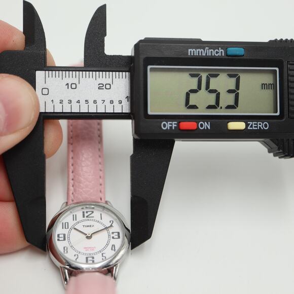 Timex Womens Pink Indiglo Light Easy Read Watch 25mm Dial Leather w New Battery - Picture 2 of 16